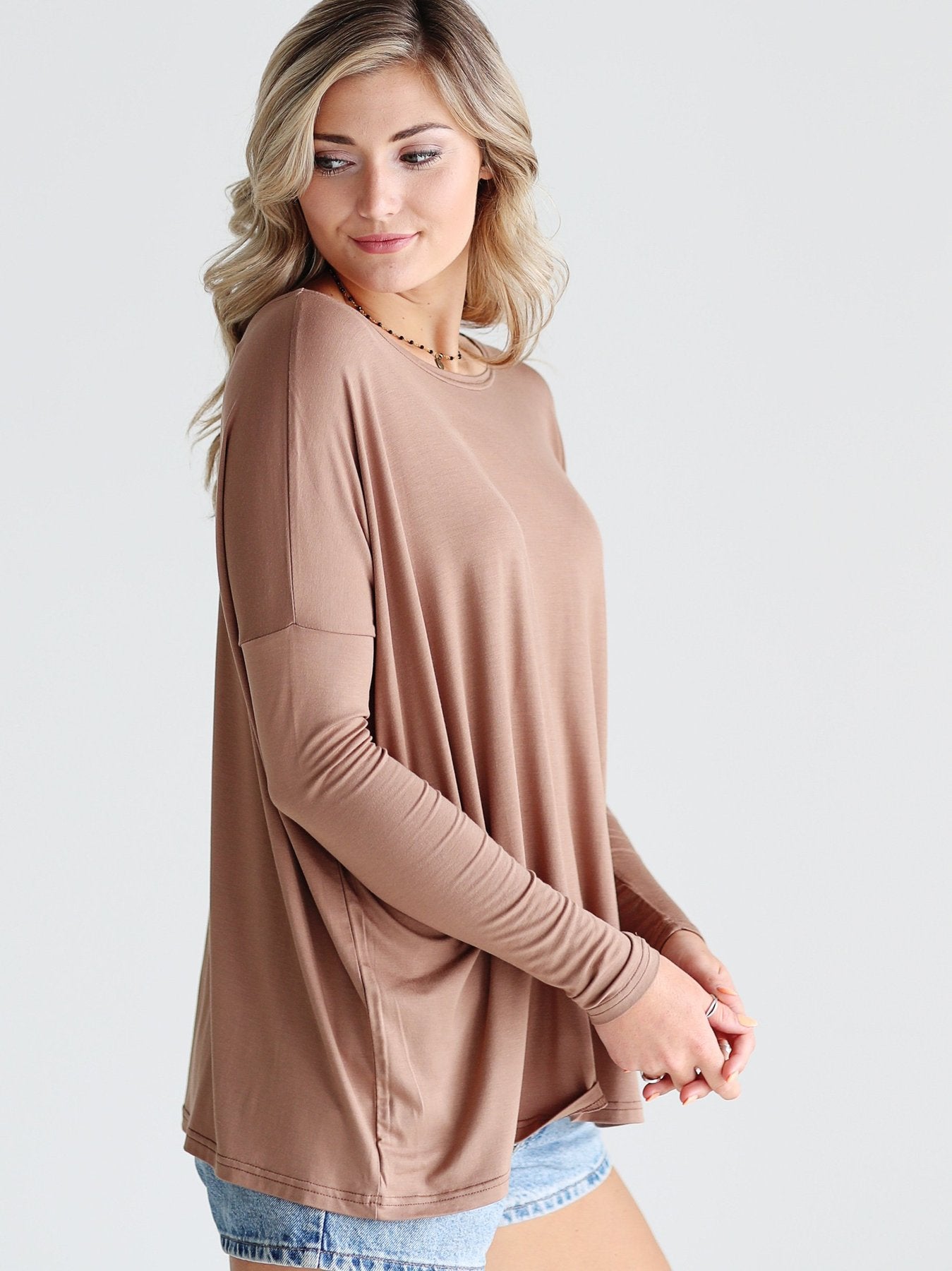 MOCHA LONG SLEEVE TOP