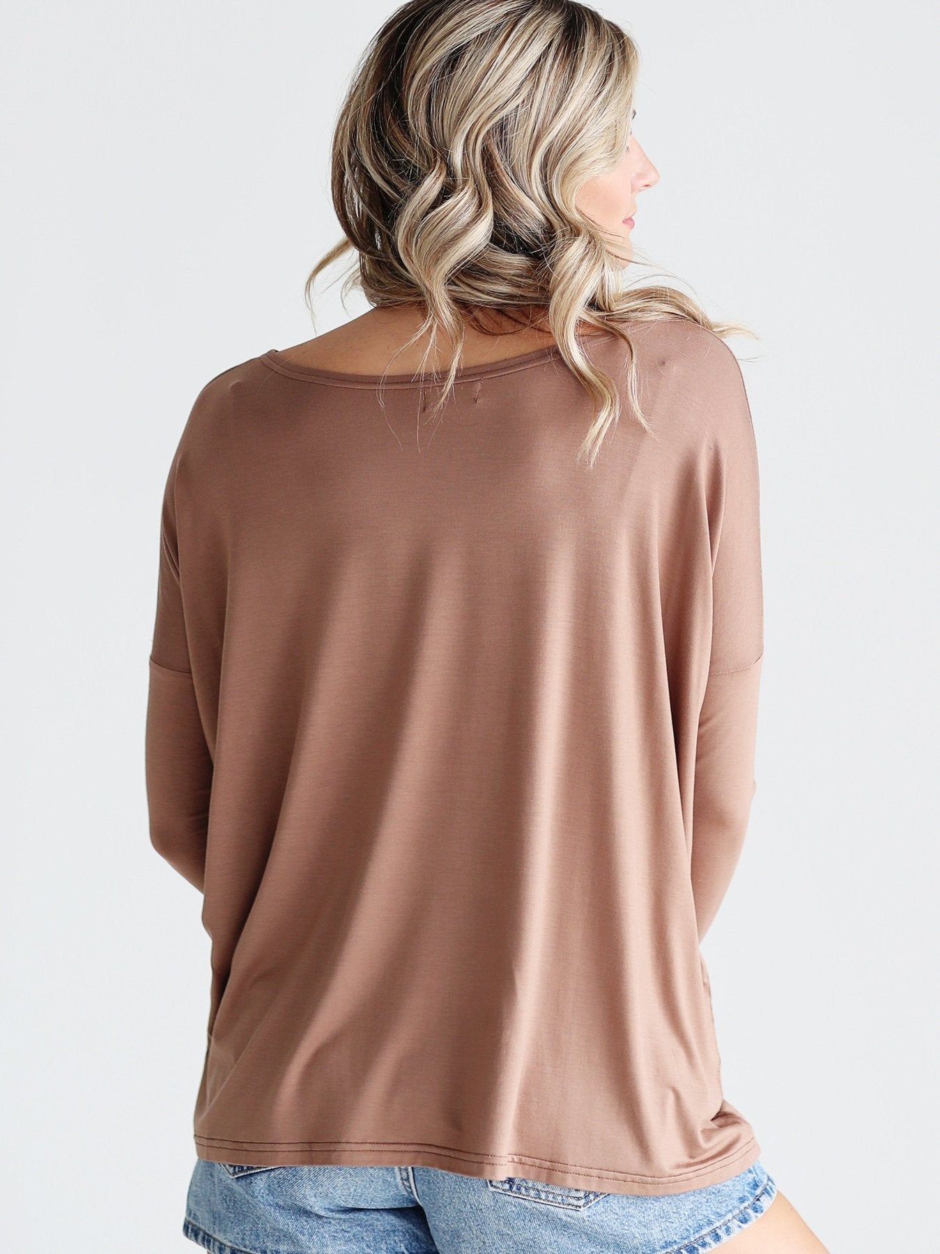 MOCHA LONG SLEEVE TOP