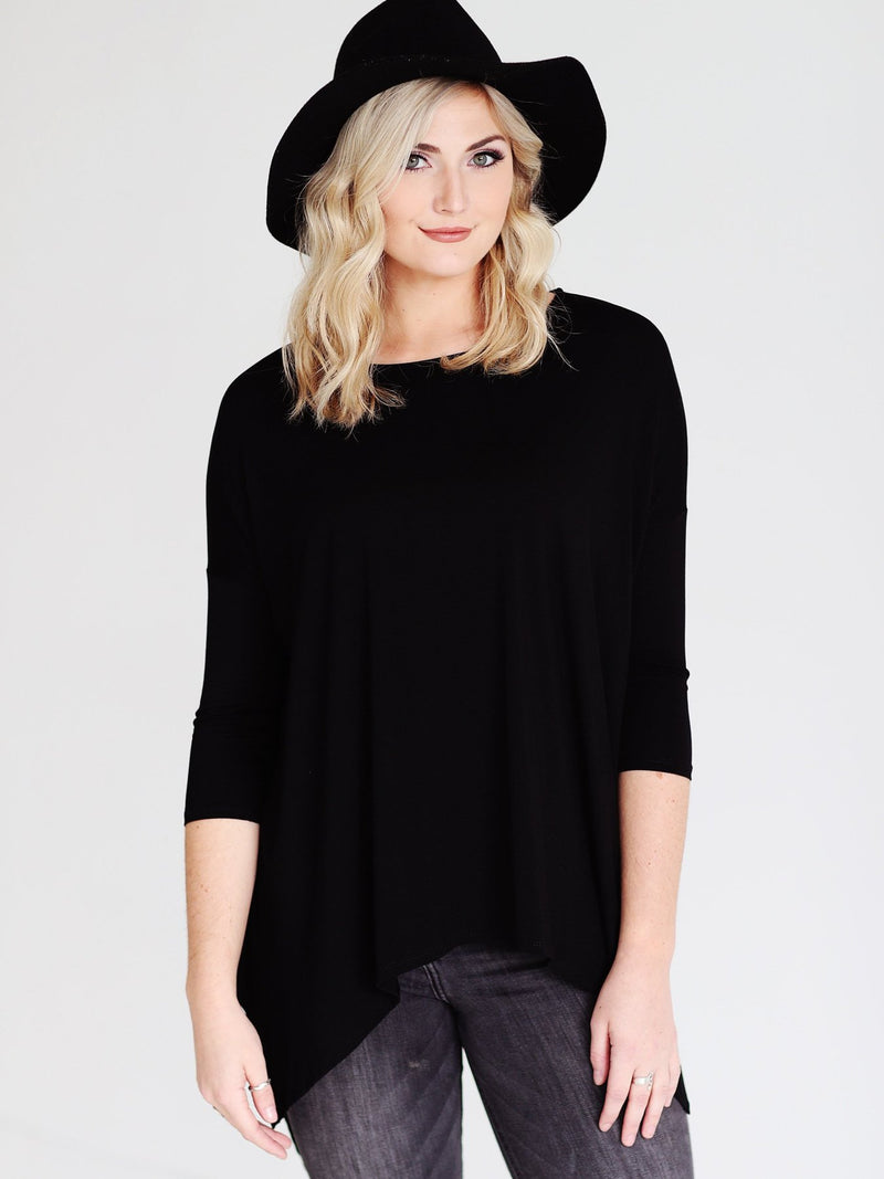 BLACK DLMN HANDKERCHIEF TOP