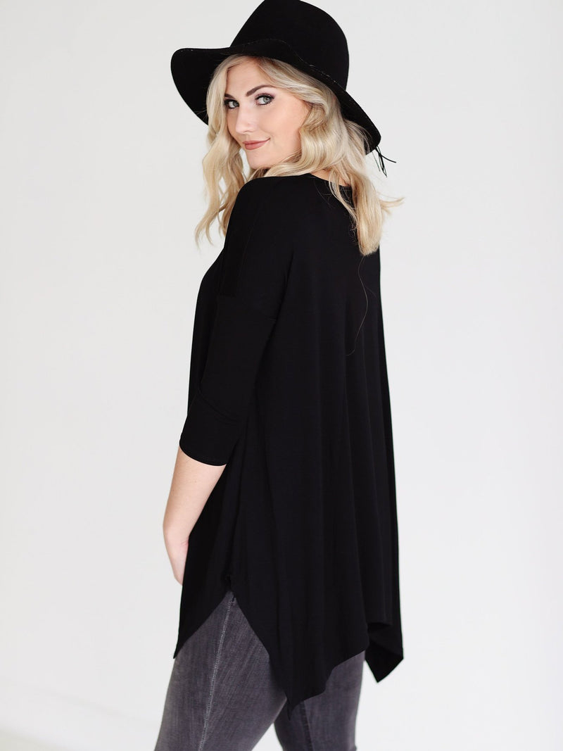 BLACK DLMN HANDKERCHIEF TOP