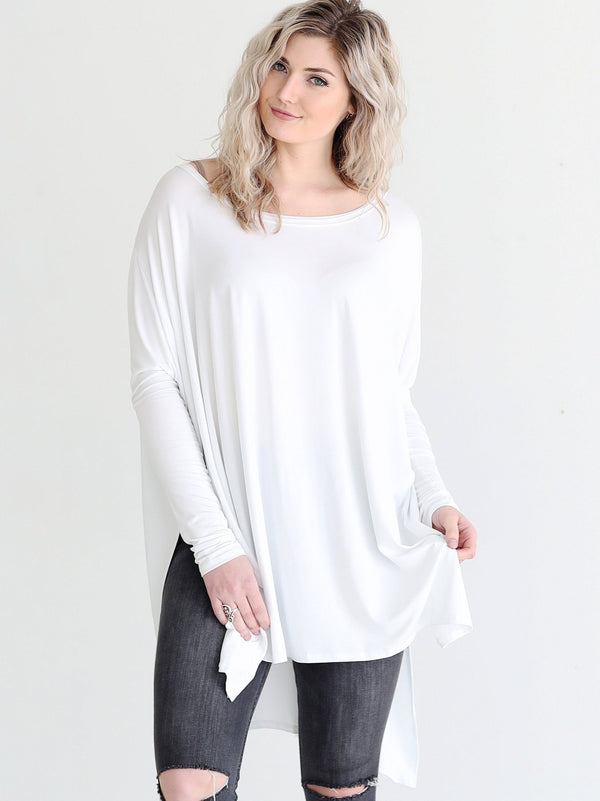 WHITE DLMN OVERSIZED TEE