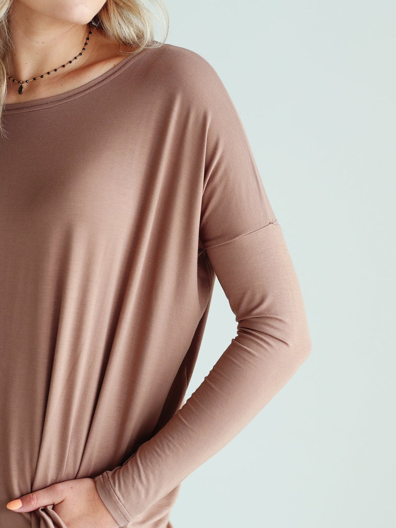 MOCHA LONG SLEEVE TOP